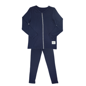 Little Label - Navy Classic Bamboo Stitch Pajamas
