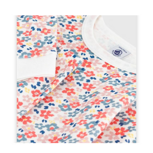 Petit Bateau - Girls Floral Print Slim-Fit Pajamas | Cotton Sleepwear