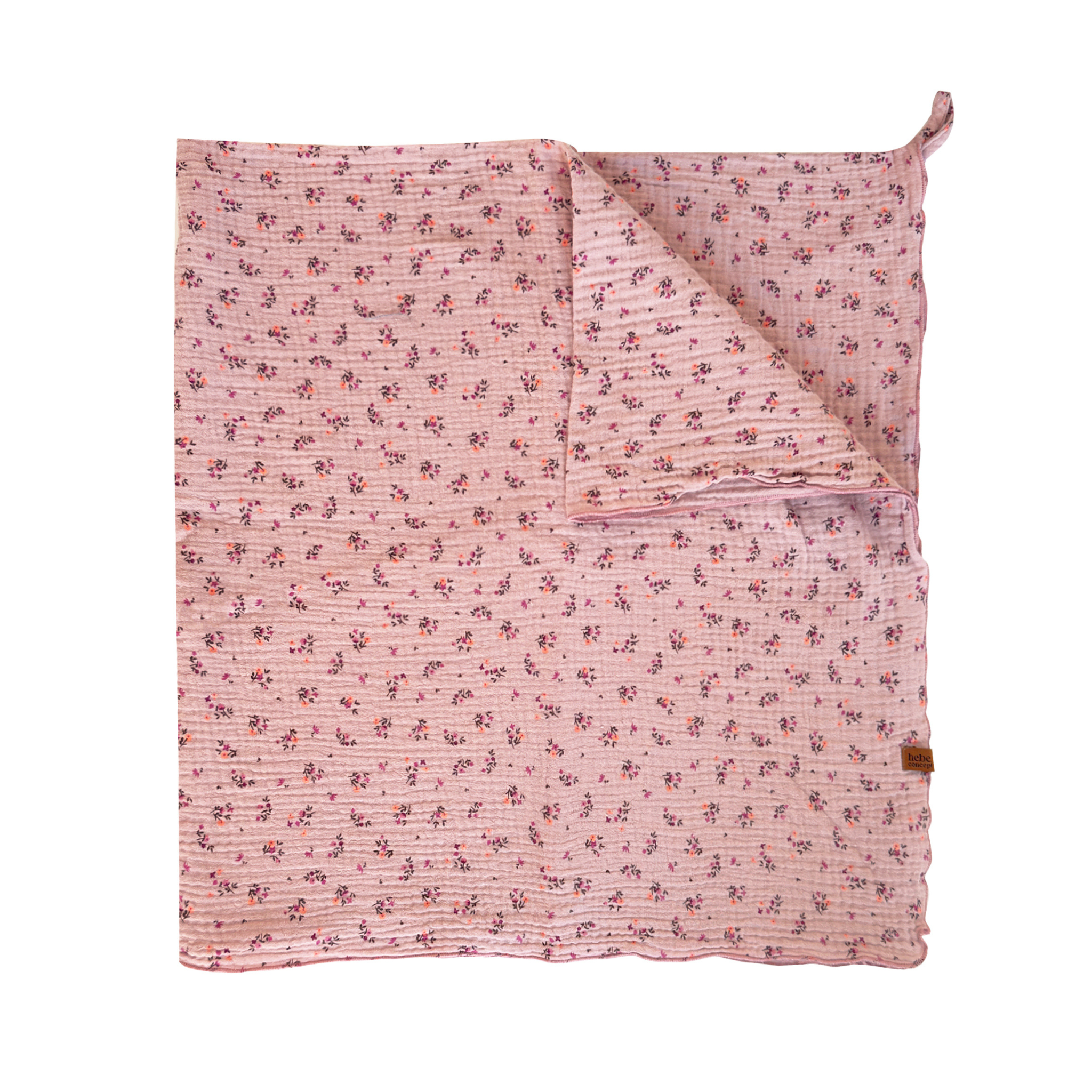 Hebe Pink Floral Muslin Baby Blanket