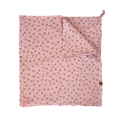 Hebe Pink Floral Muslin Baby Blanket