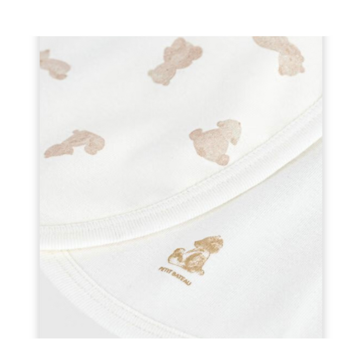 Petit Bateau | Bear Print Baby Bib Set
