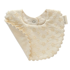 Ali+Oli - Cotton Baby Bib Double-Sided (Eyelet Flowers)