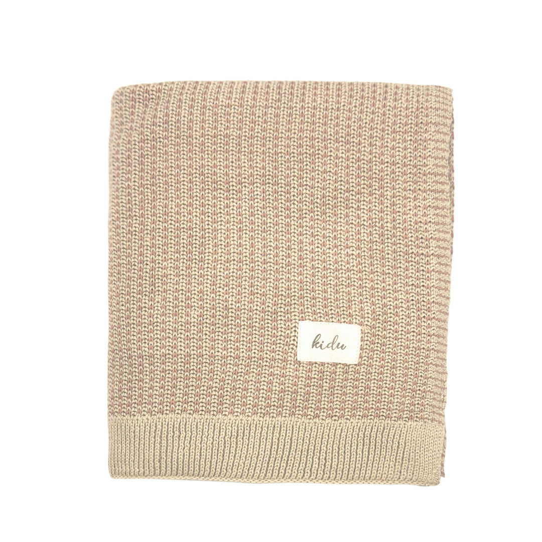 Kidu 100% Organic Cotton Knitted Baby Blanket Gift Set