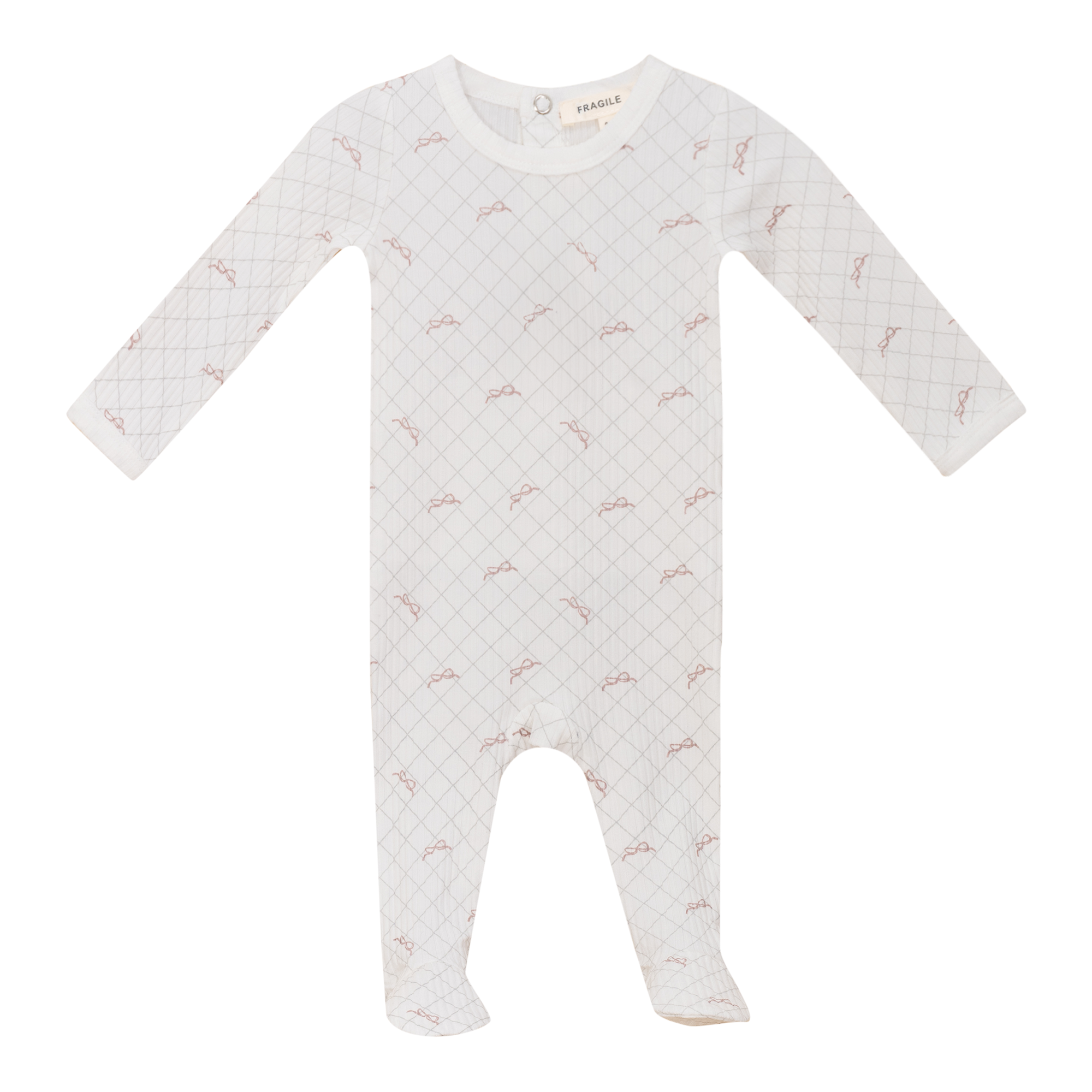 Fragile White Blossom Mesh Print Footie