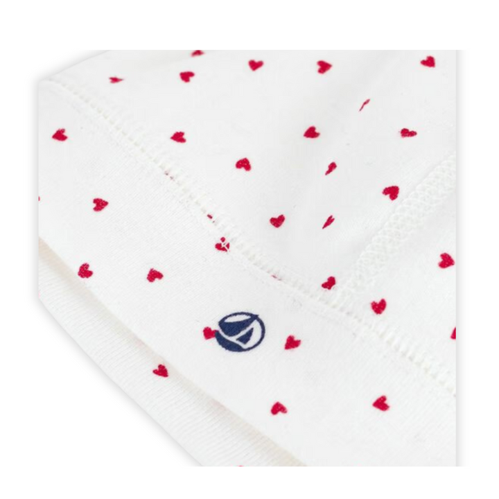 Petit Bateau | Newborn Cotton Bonnet with Heart Print