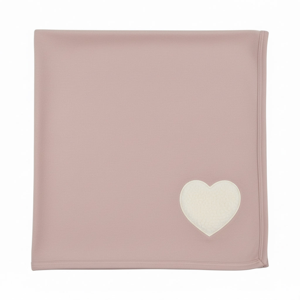 Maniere Dusty Mauve Sherpa Heart Blanket