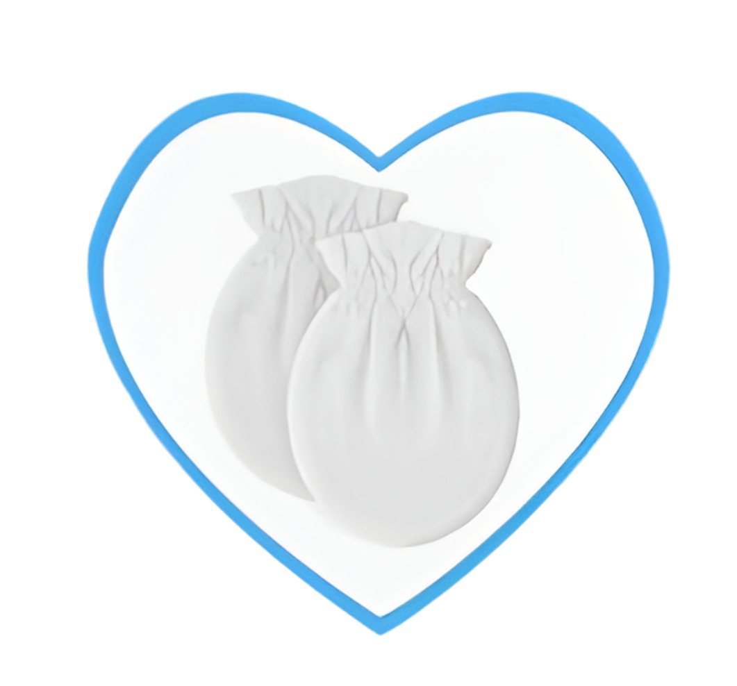 100% Cotton White Mittens for Baby 0-6 Months