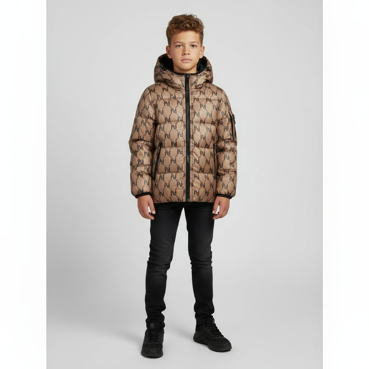 Pramie Reversible Black/Luggage Print Coat | 2-in-1 Stylish & Warm Outerwear for Boys