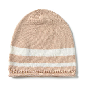 Li & Me striped knit baby hat in soft cotton, cozy newborn beanie for fall and winter