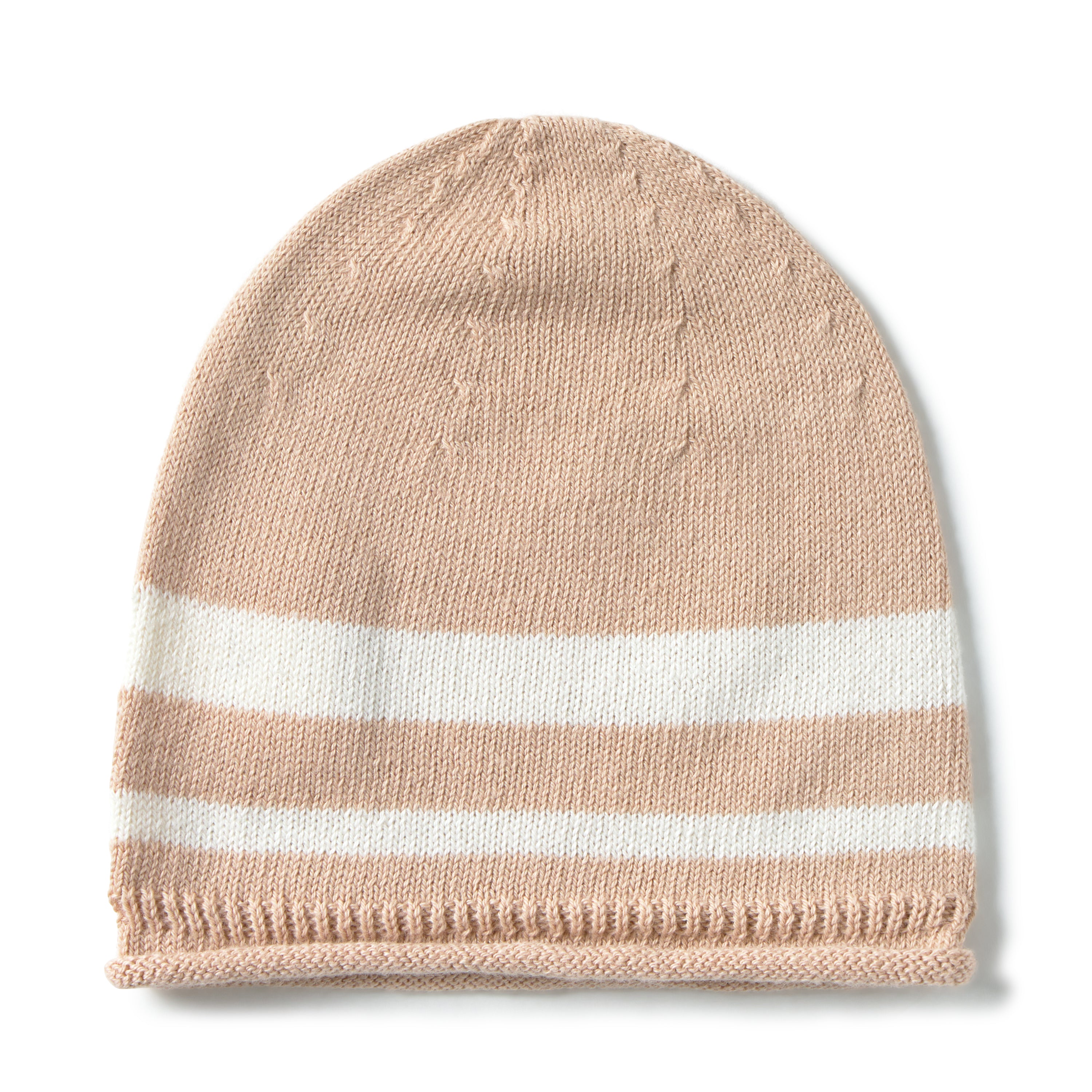 Li & Me striped knit baby hat in soft cotton, cozy newborn beanie for fall and winter