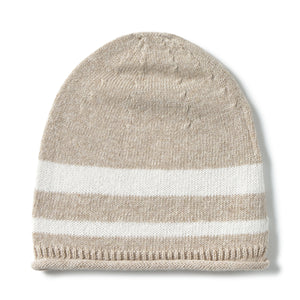 Li & Me striped knit baby hat in soft cotton, cozy newborn beanie for fall and winter
