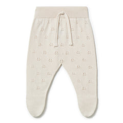 Li & Me patterned knit baby footie in soft cotton, cozy newborn one piece sleeper for fall and winter