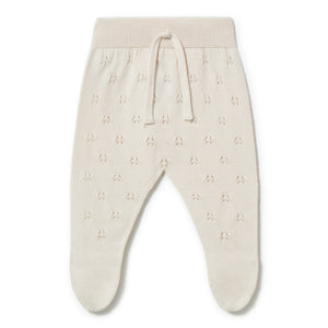 Li & Me patterned knit baby footie in soft cotton, cozy newborn one piece sleeper for fall and winter