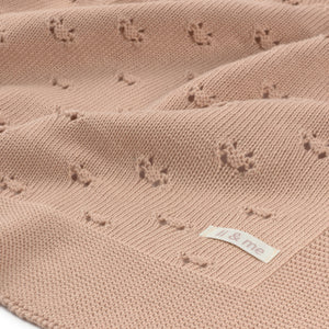 Li & Me patterned knit baby blanket in soft cotton, cozy newborn receiving blanket for nursery and stroller