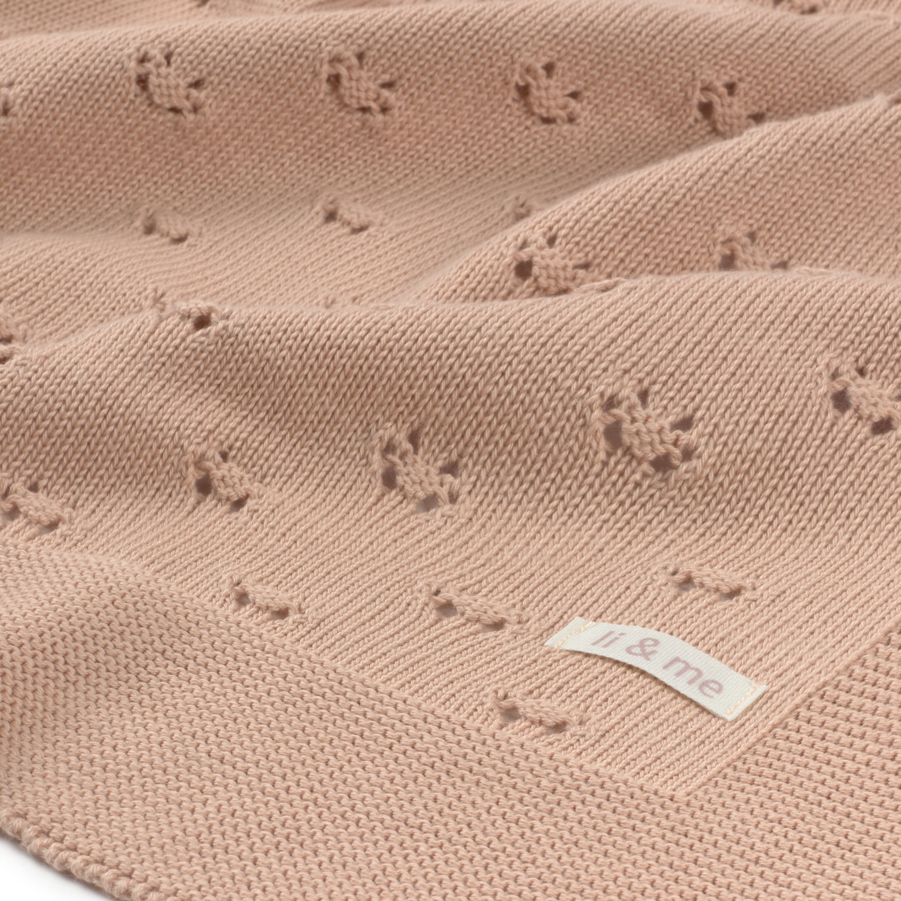 Li & Me patterned knit baby blanket in soft cotton, cozy newborn receiving blanket for nursery and stroller