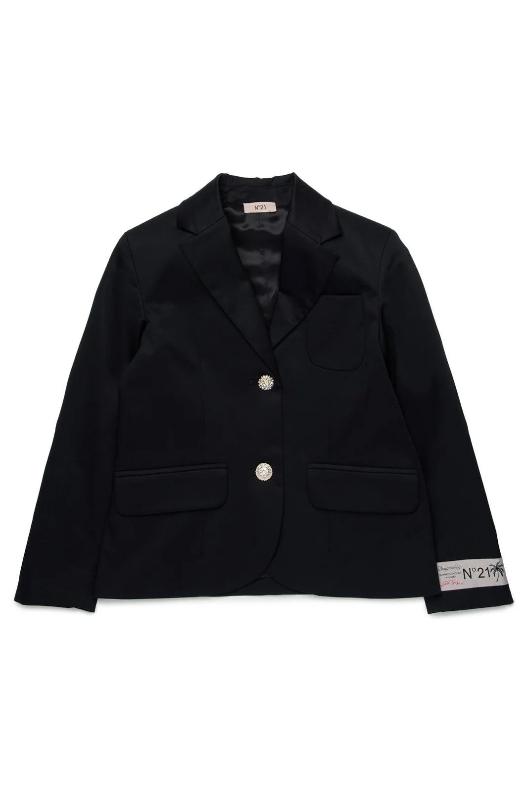 N°21 Kids Logo Patch Embellished Buttons Blazer