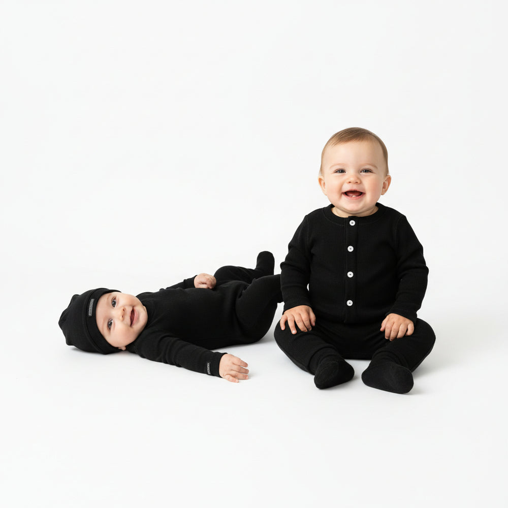 Parni Black Baby Rhinestone Set + Beanie