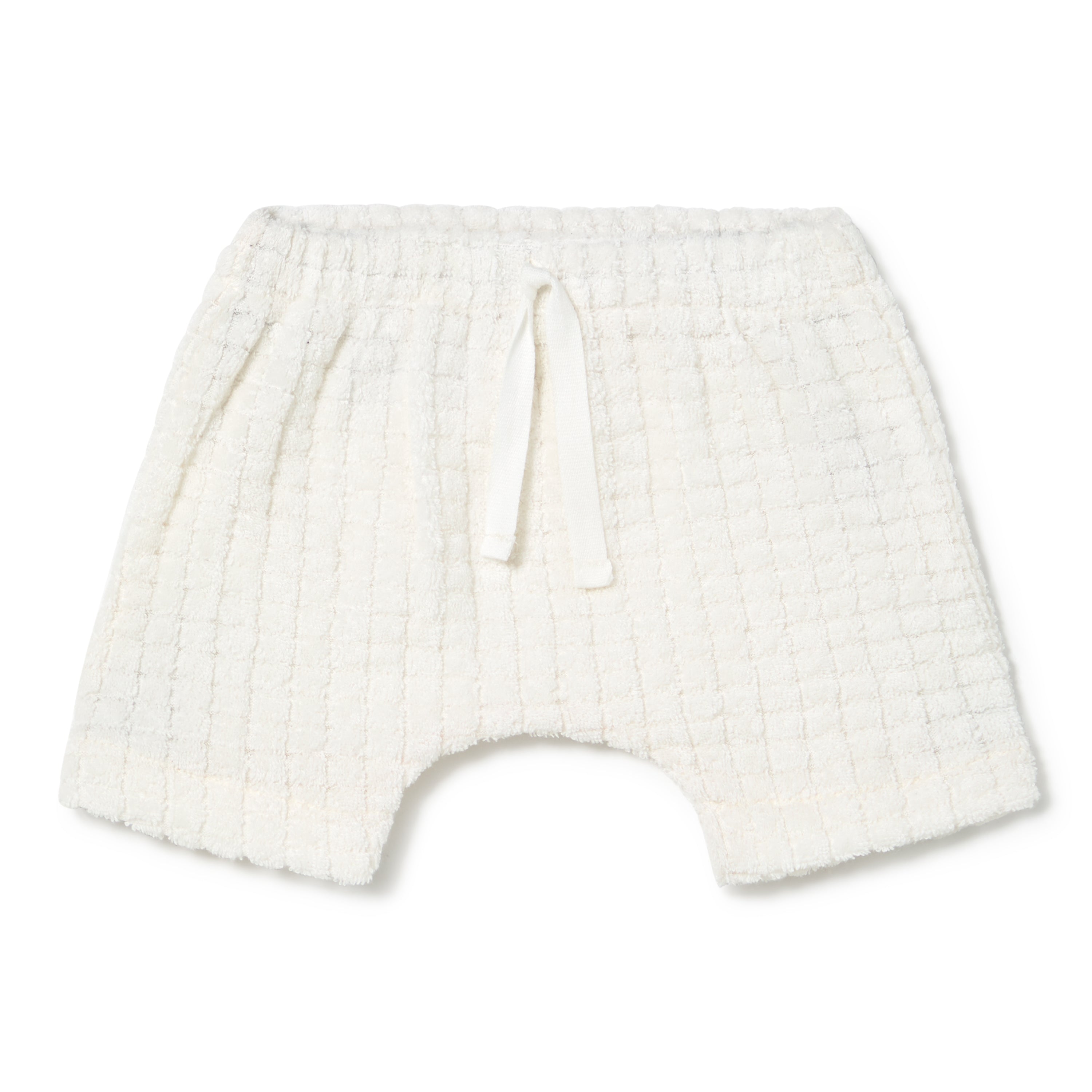 Li & Me baby terry shorts in soft cotton, lightweight elastic waist summer shorts for infants and toddlers