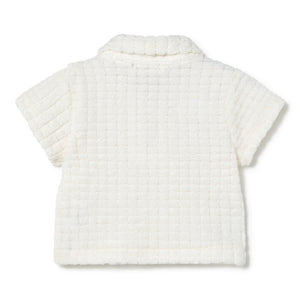 Li & Me baby terry polo shirt in soft cotton, breathable short sleeve summer top for infants and toddlers