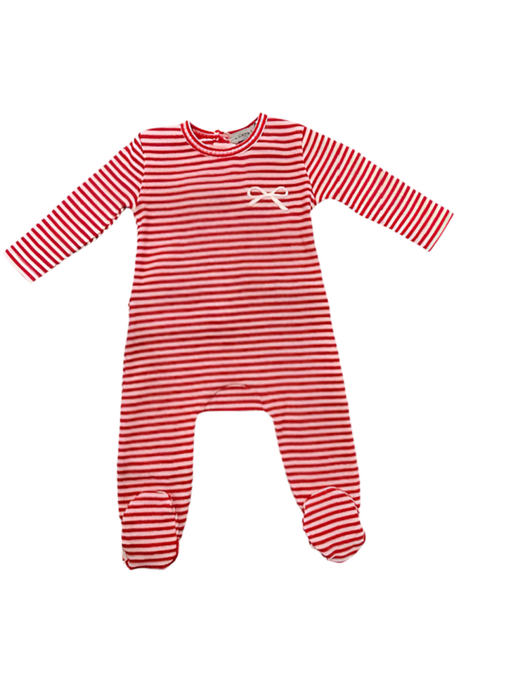RIB STRIPE BOW FOOTIE