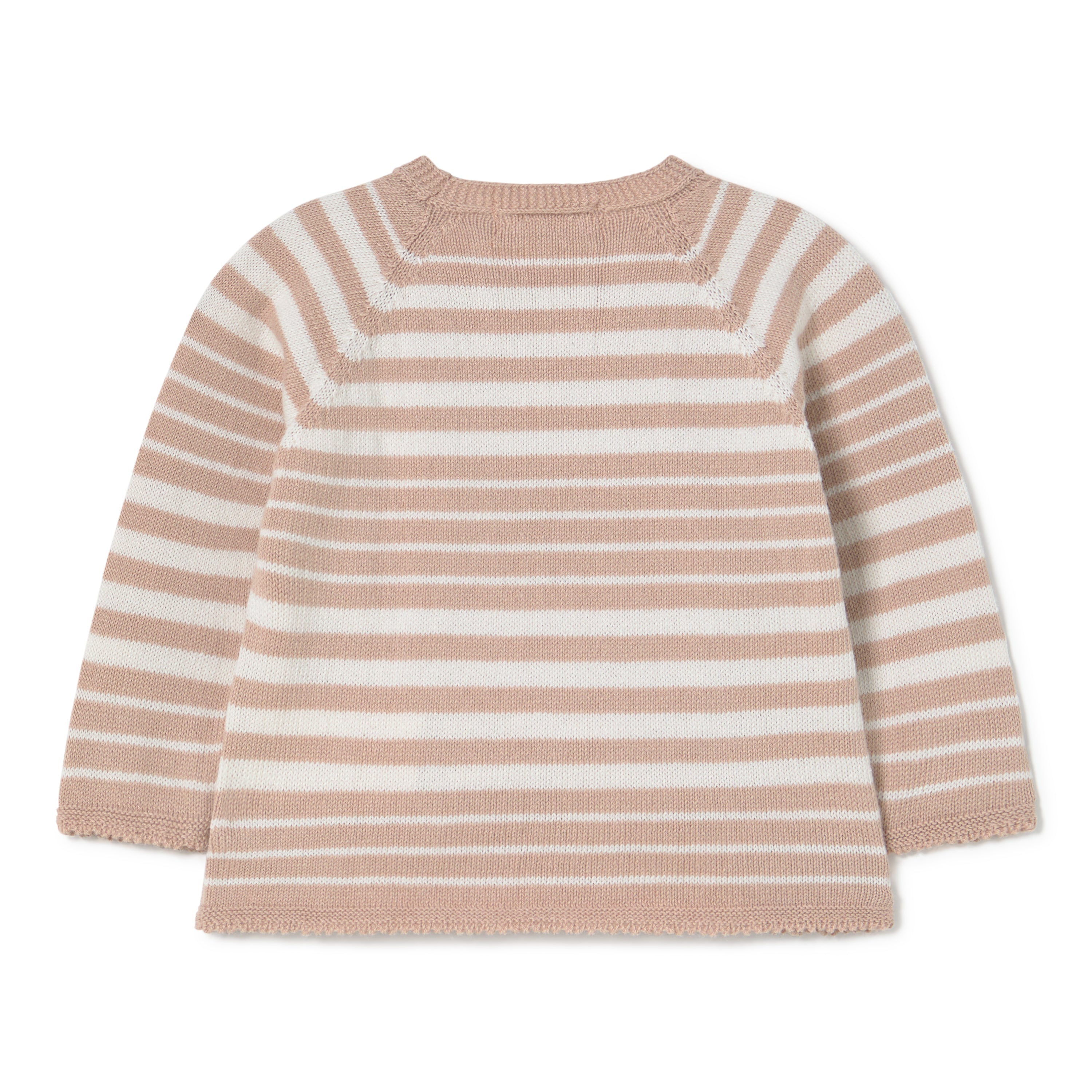 Li & Me striped knit baby kimono in soft cotton, cozy newborn wrap top for infants