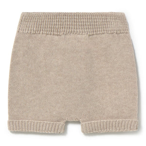 Li & Me baby knit shorts in soft cotton, lightweight elastic waist shorts for infants and toddlers