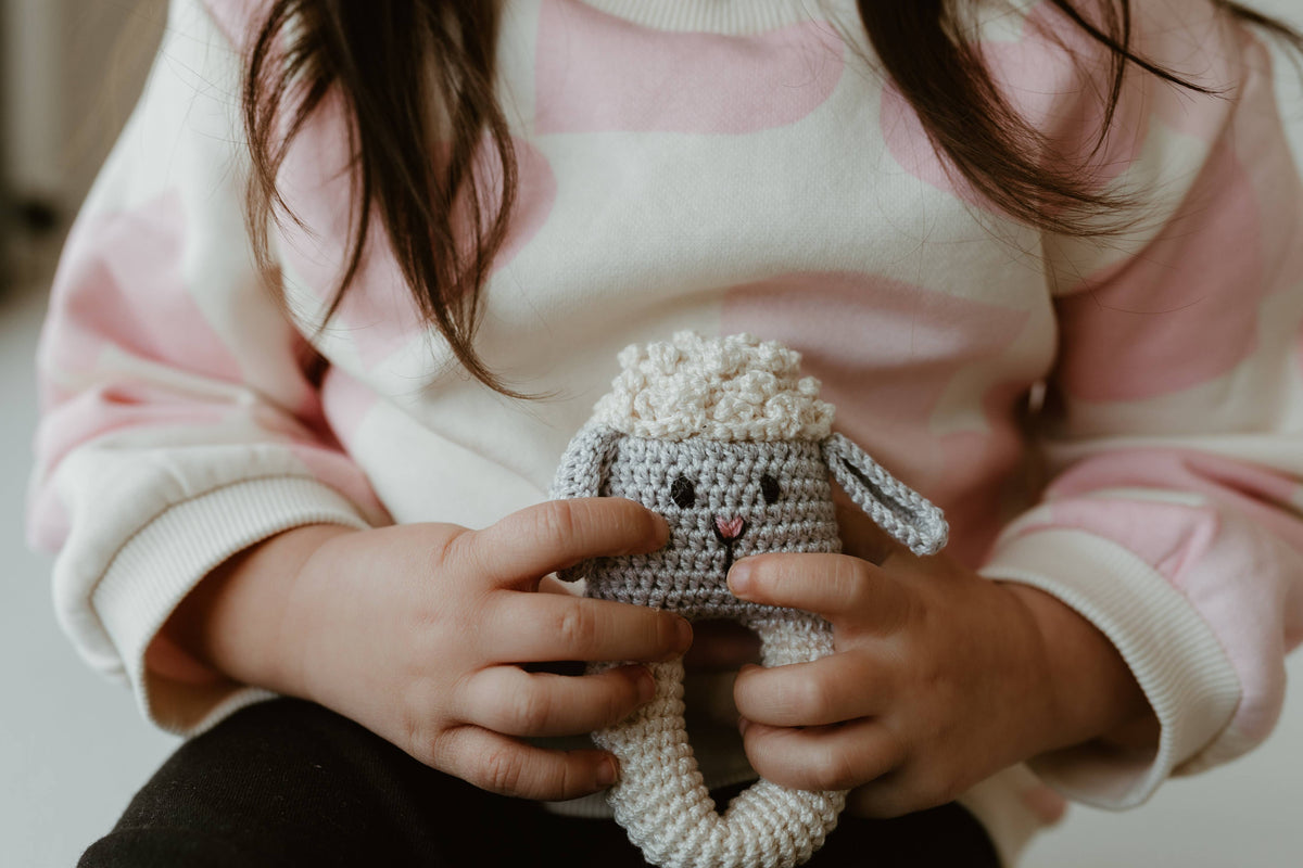 Melange Collection - Crochet Lamb Baby Toy