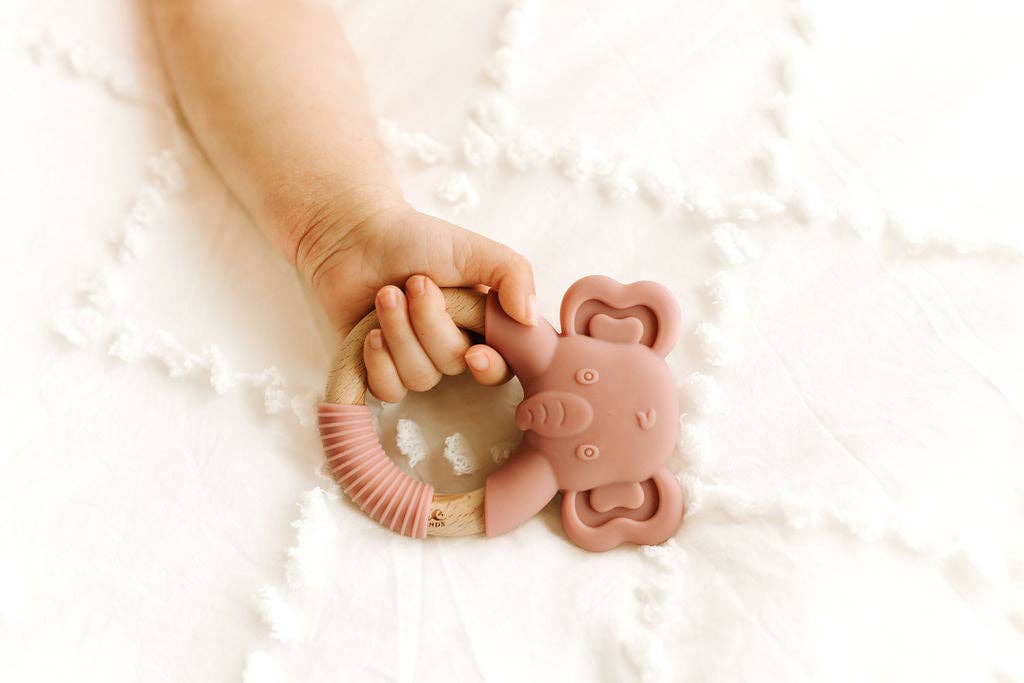 Calla & Friends - Elephant Silicone Teether: Powder Blue