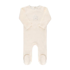 Ely's & Co Ivory Velour Star Footie