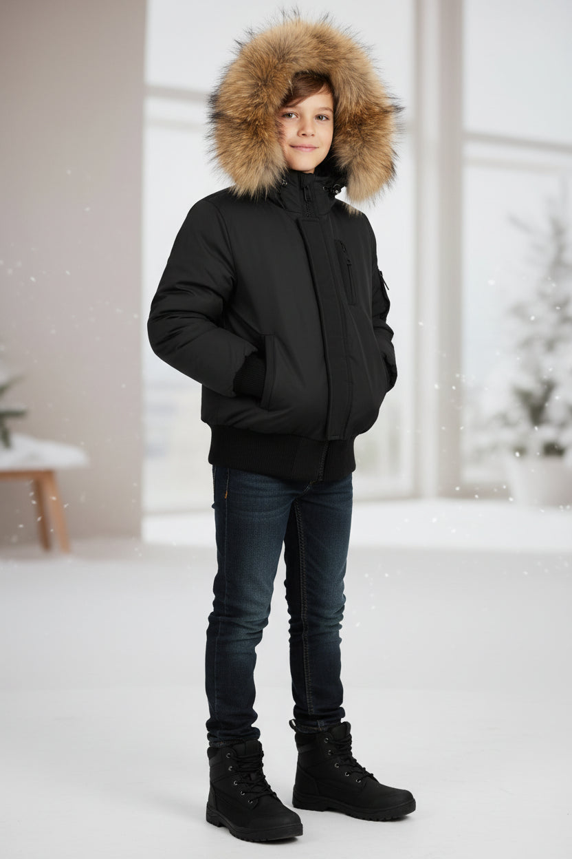 boys black jacket classic outerwear
