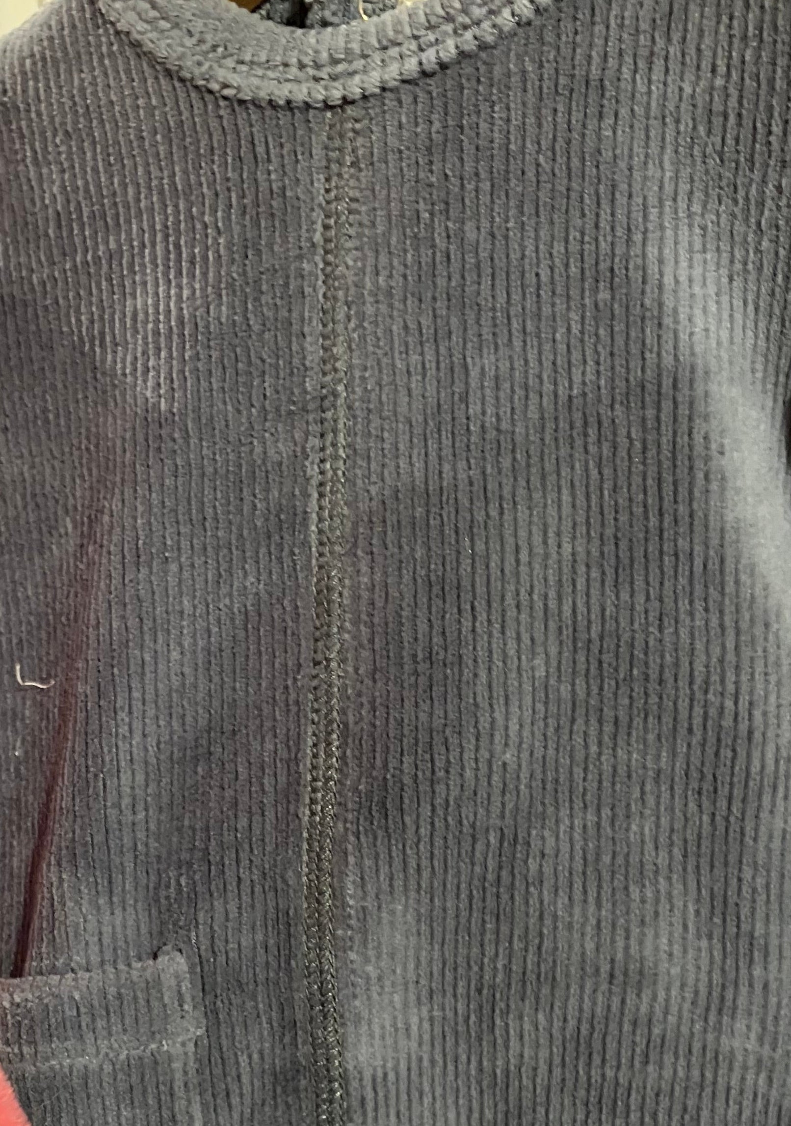 Maniere Slate Ribbed Velour Footie