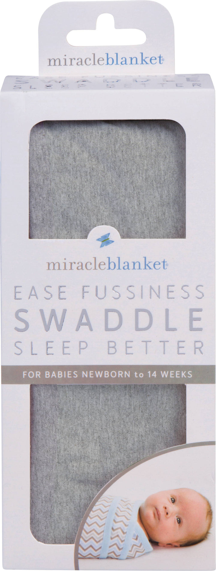 Miracle Blanket- The #1 Pediatrician-recommended Swaddle - Solid Heather Gray Miracle Blanket