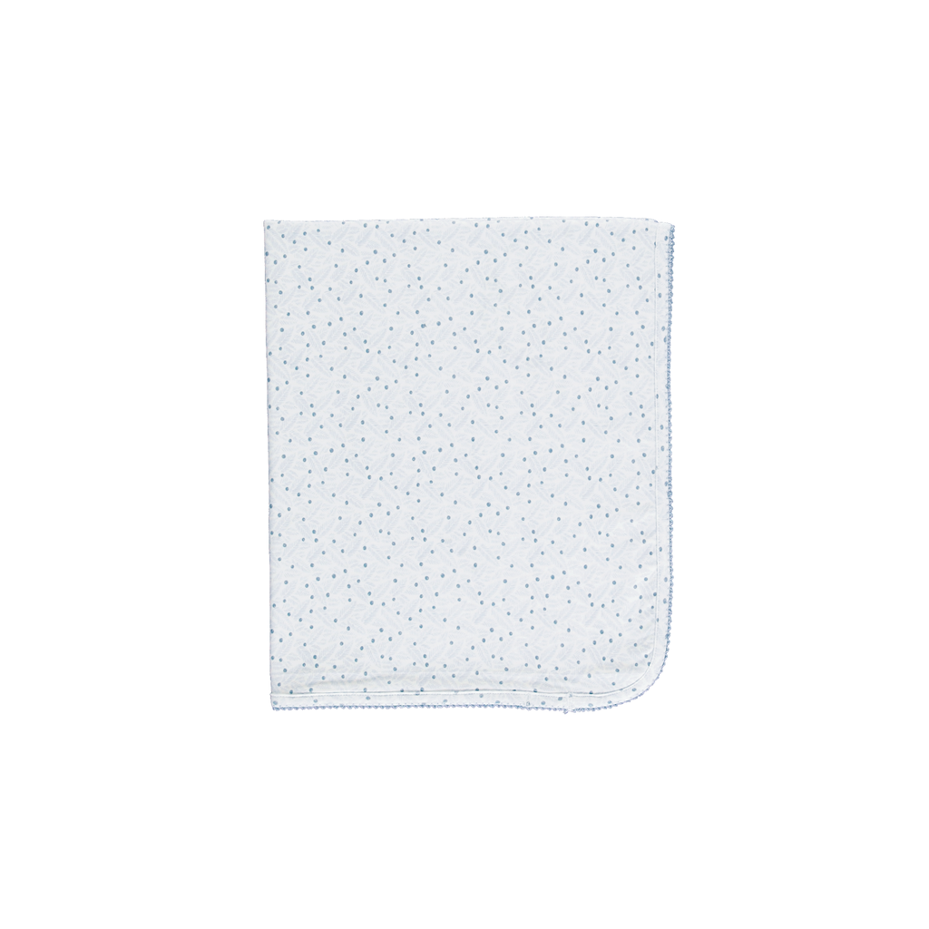 Bebe Organic Iver Blue Leaves Blanket