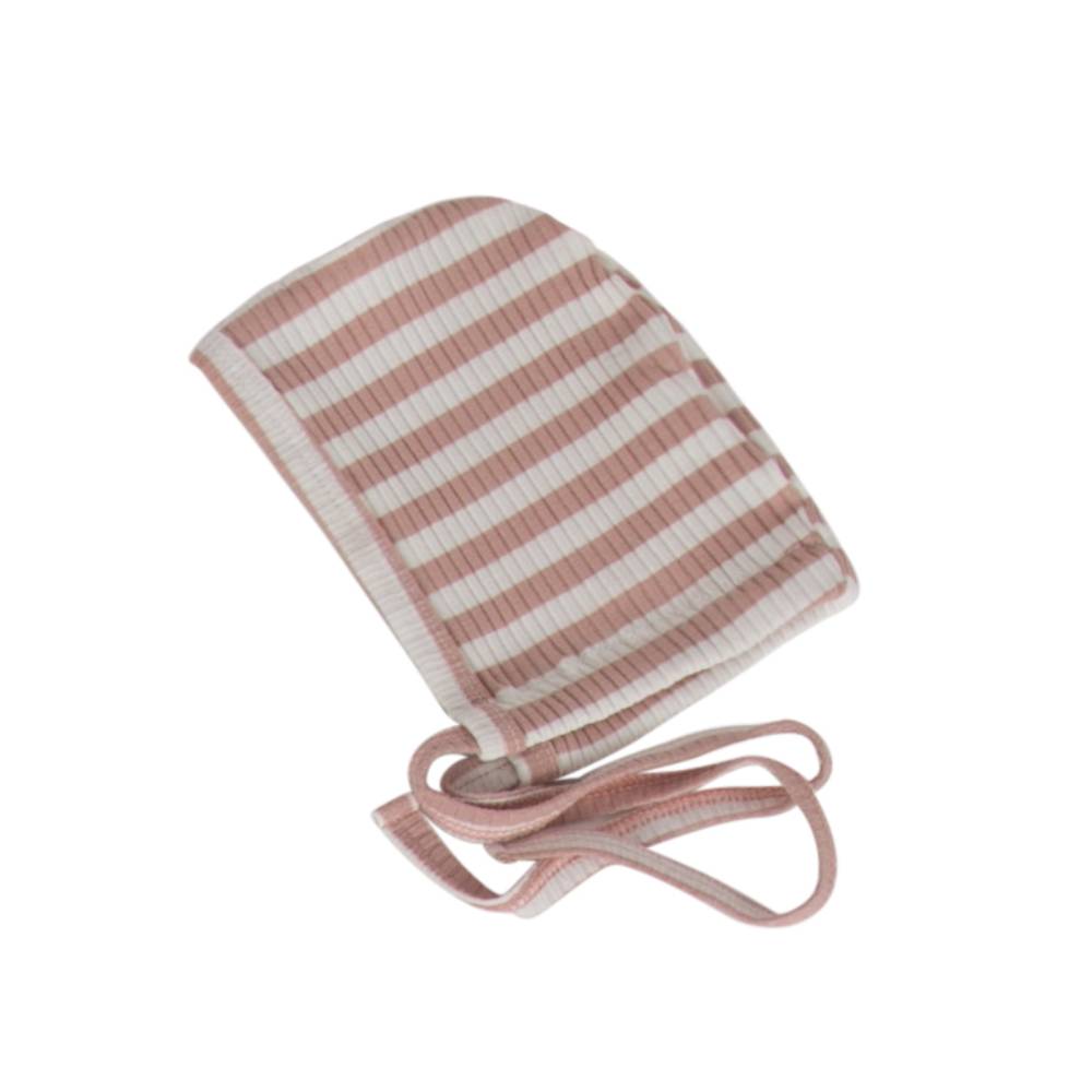 cadeau baby stripped ribbed bonnet hat