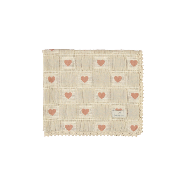 Bebe Organic Patchwork Heart Blanket