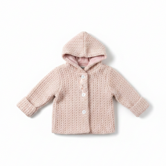 Pramie Knit Jacket + Bonnet Mauve 3m-12m
