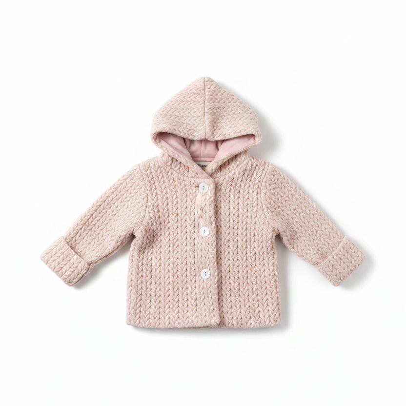 Pramie Knit Jacket + Bonnet Mauve 3m-12m