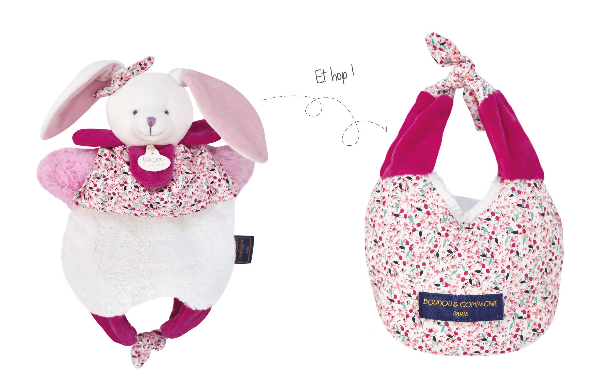 Doudou Et Compagnie - Reversible Bunny Puppet / Carry Bag