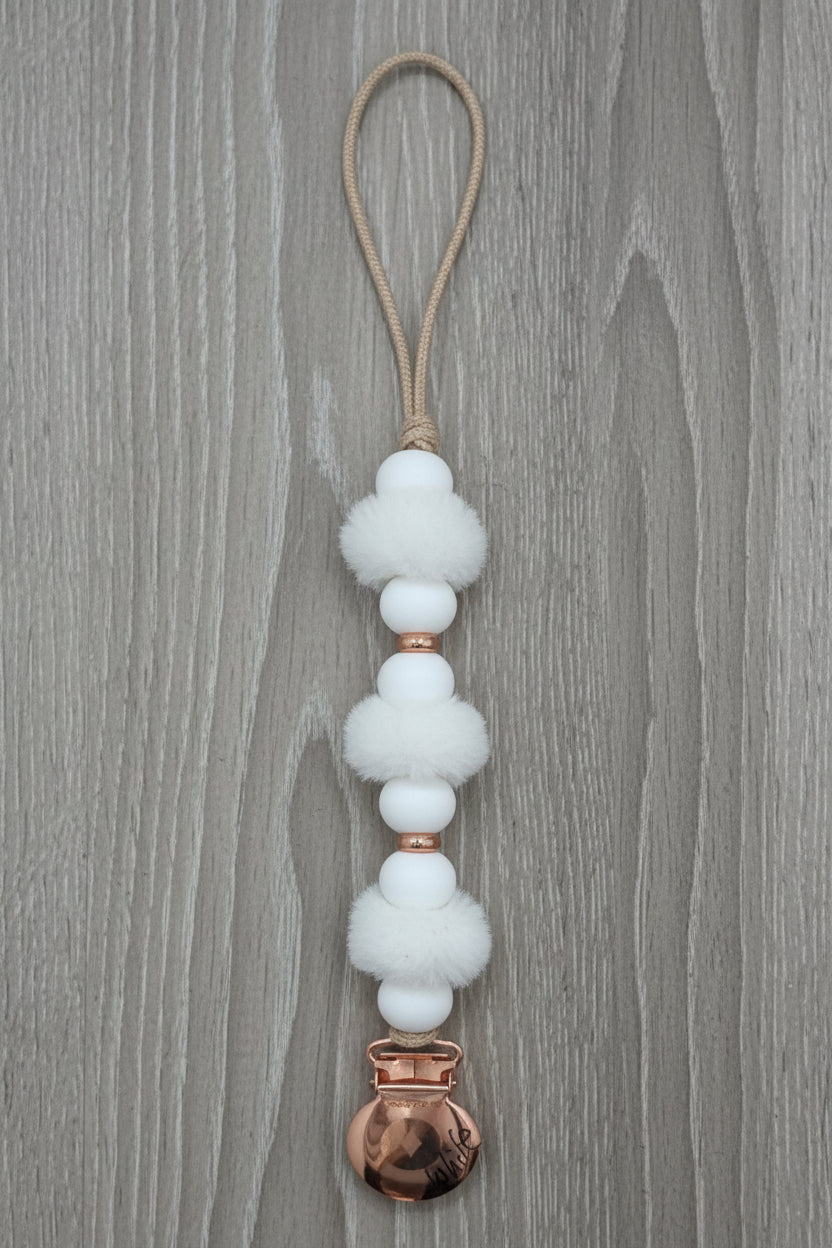 Crystal Dream Pom Pacifier Clip