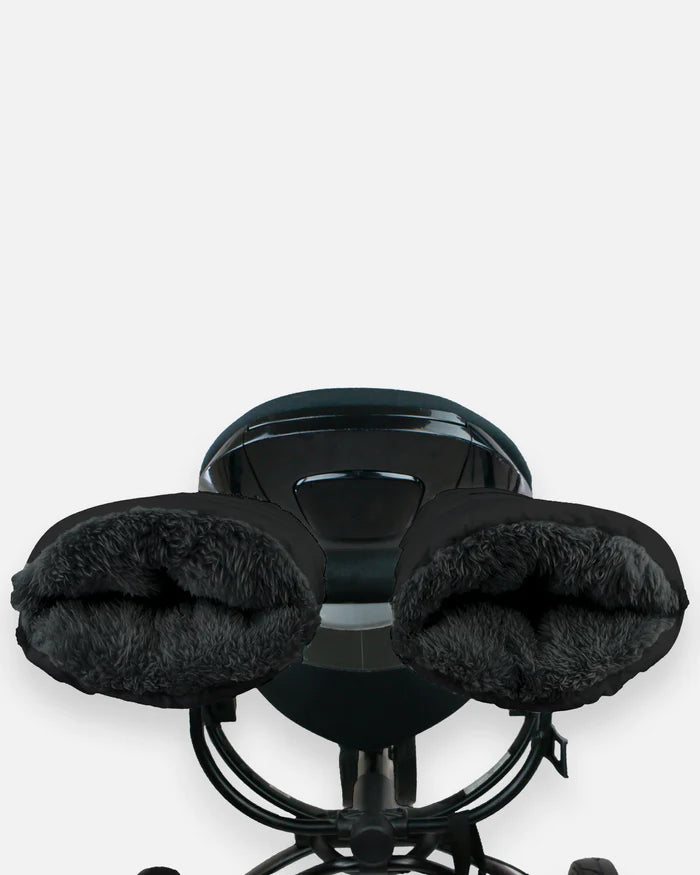 7 AM Black Plush Warmmuffs