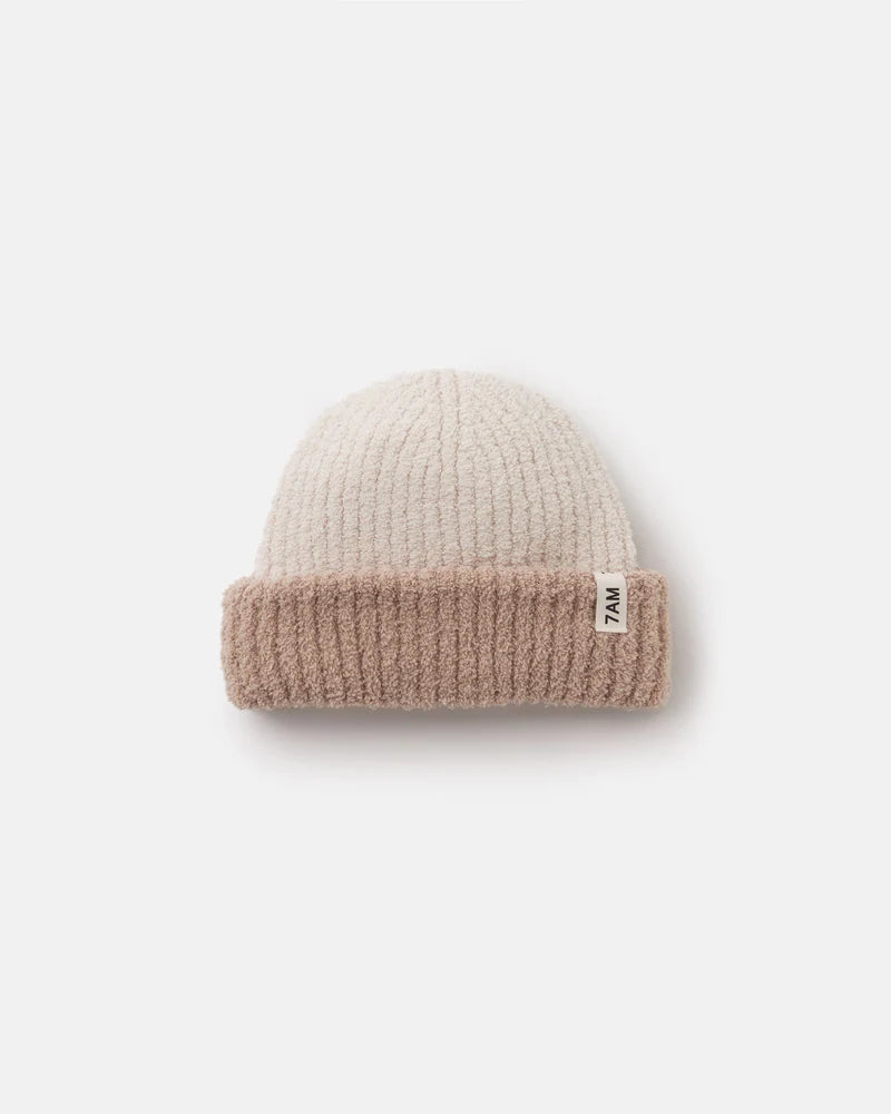 7 AM 2-Tone Fuzzy Ribbed Beanie
