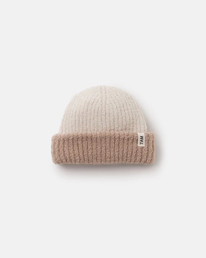 7 AM 2-Tone Fuzzy Ribbed Beanie
