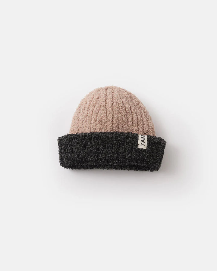 7 AM 2-Tone Fuzzy Ribbed Beanie