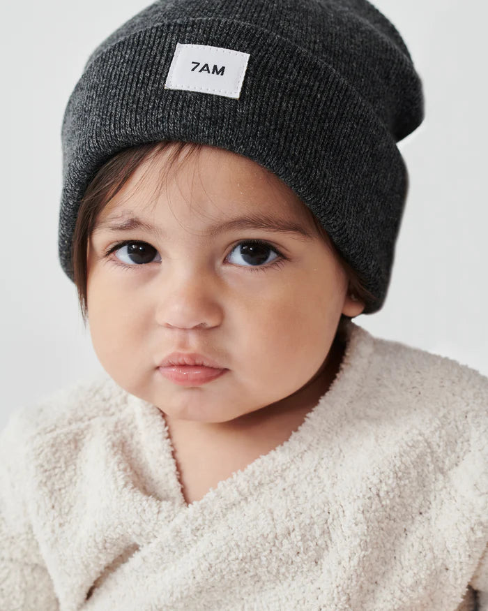 7 AM Heather Black Beanie