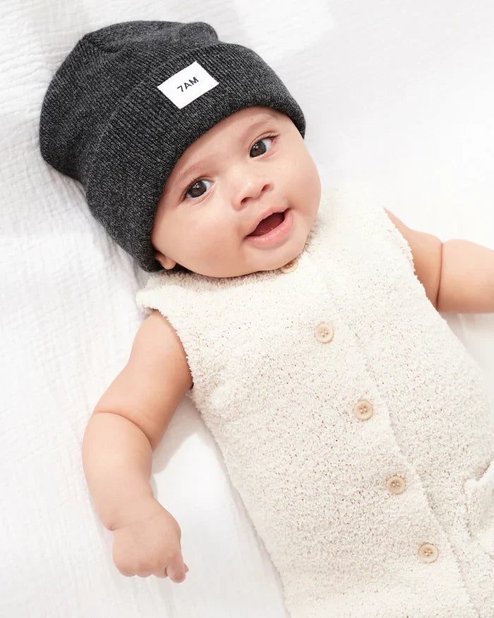 7AM Enfant Heather Black Beanie – Cozy Winter Knit Hat