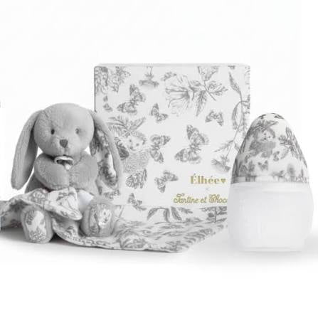 Tartine et Chocolat Toille Gift Set Bottle + Doudou Grey