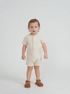 Little Fragile - Boys 2pc in Textured Waffle Fabric
