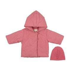 Mema Knits Dusty Rose Quilted Jacket + Beanie