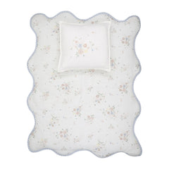 Baby Gingham Floral Blanket & Pillowcase Set by Peluche – Soft Cotton Bedding