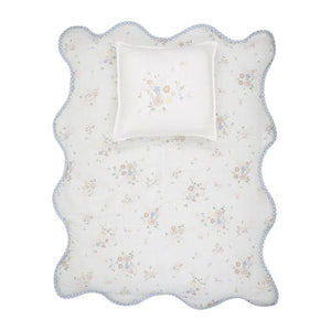 Baby Gingham Floral Blanket & Pillowcase Set by Peluche – Soft Cotton Bedding